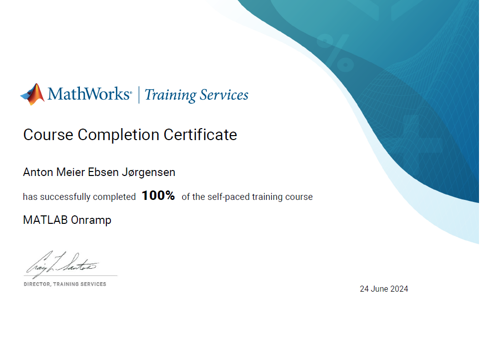 MATLAB Onramp certifikat